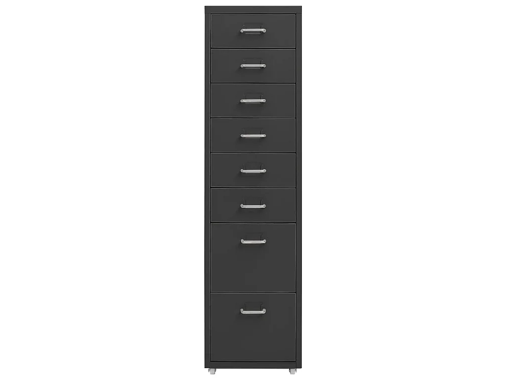 Aktenschrank mit Rollen Anthrazit 28x41x109 cm Metall
