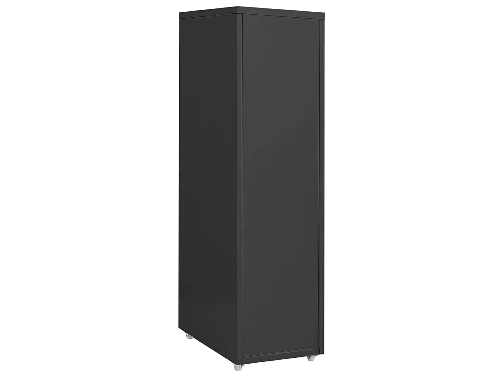 Aktenschrank mit Rollen Anthrazit 28x41x109 cm Metall