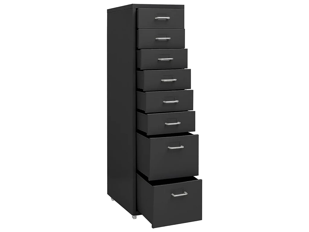 Aktenschrank mit Rollen Anthrazit 28x41x109 cm Metall