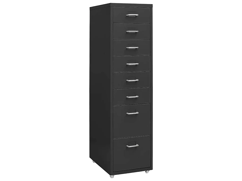 Schedario Mobile Antracite 28x41x109 cm in Metallo