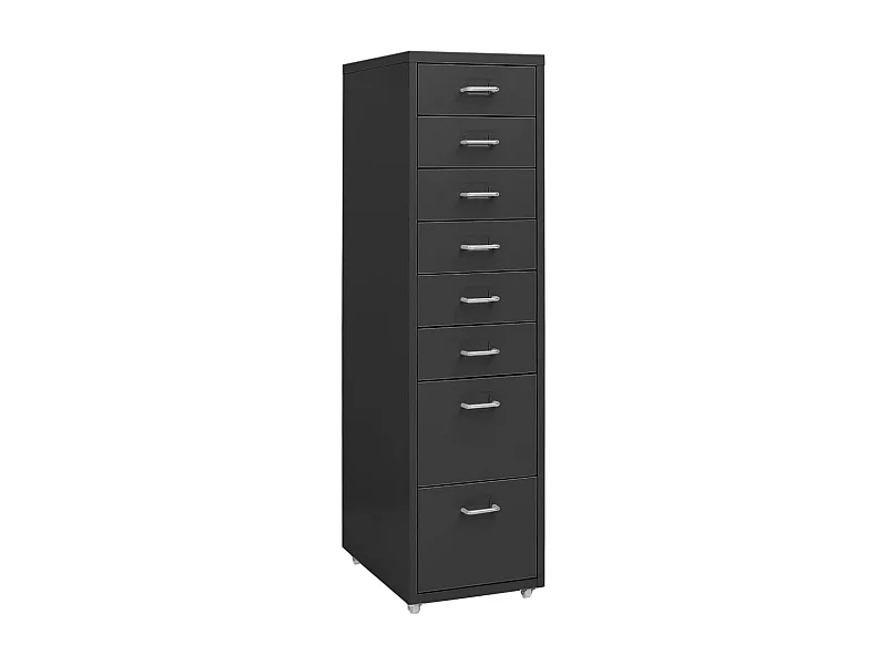 Aktenschrank mit Rollen Anthrazit 28x41x109 cm Metall