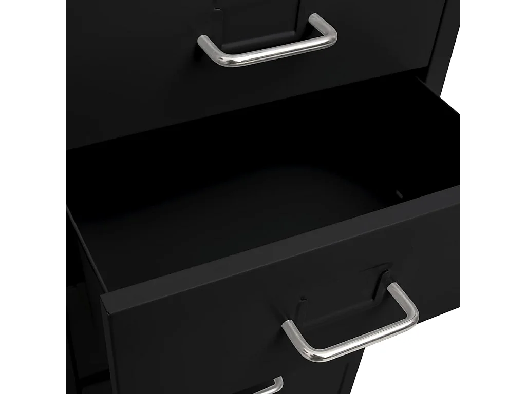 Classeur mobile Noir 28x41x109 cm Métal