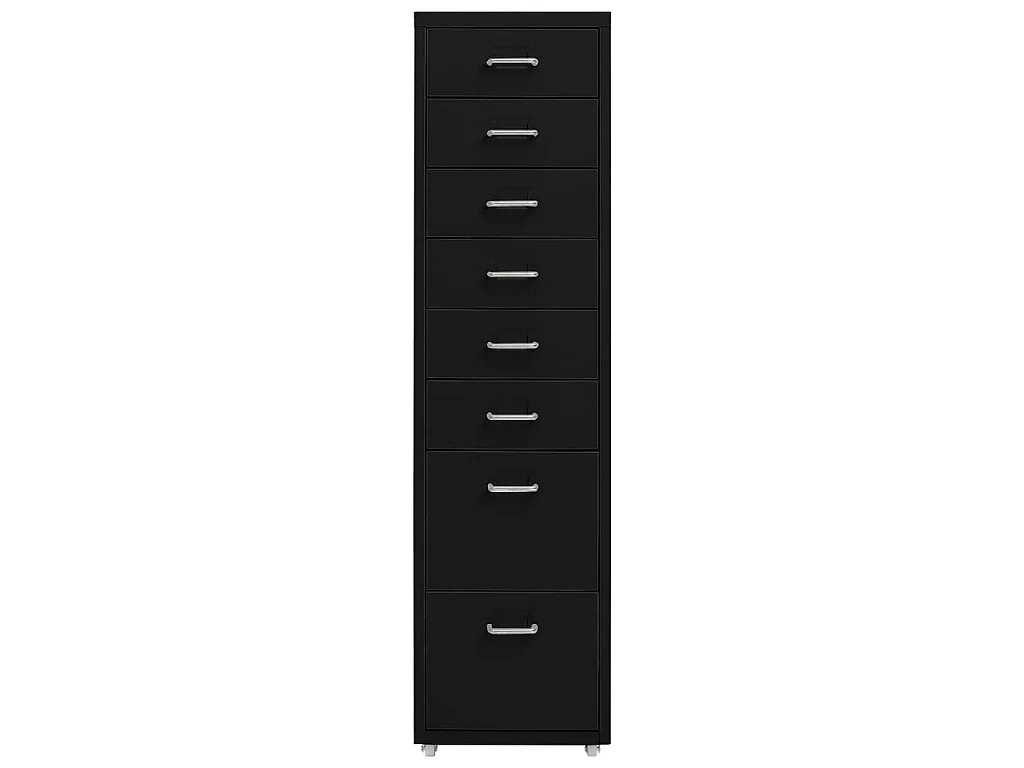 Classeur mobile Noir 28x41x109 cm Métal