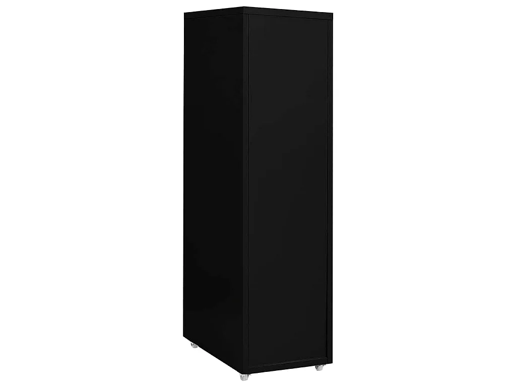 Schedario Mobile Nero 28x41x109 cm in Metallo