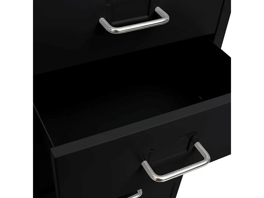 Schedario Mobile Nero 28x41x109 cm in Metallo