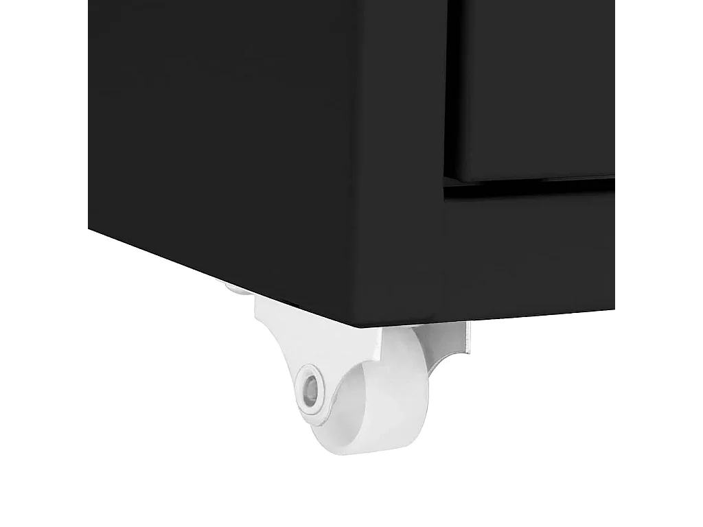 Schedario Mobile Nero 28x41x109 cm in Metallo