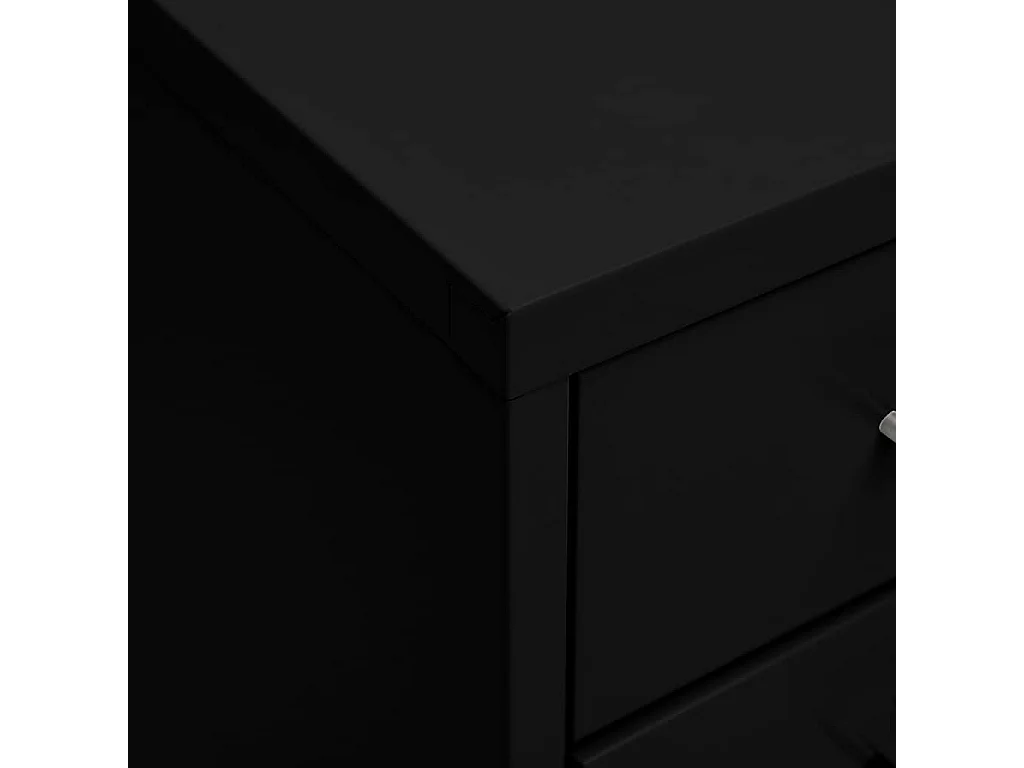 Schedario Mobile Nero 28x41x109 cm in Metallo