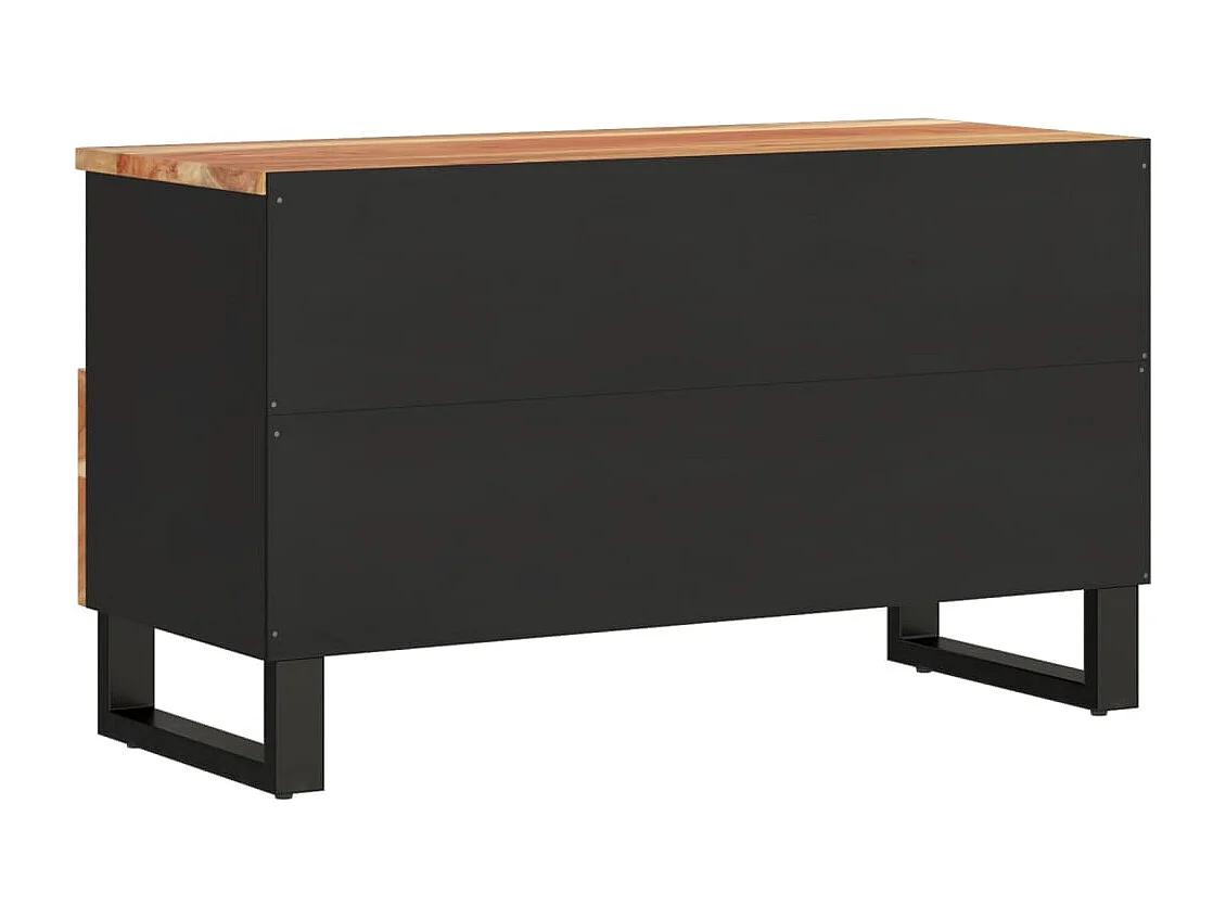 Mobile TV 80x33x46cm Legno Massello Acacia e Legno Multistrato