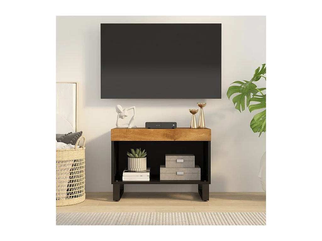 Mobile Porta TV 60x33x43,5 cm in Legno Massello di Mango