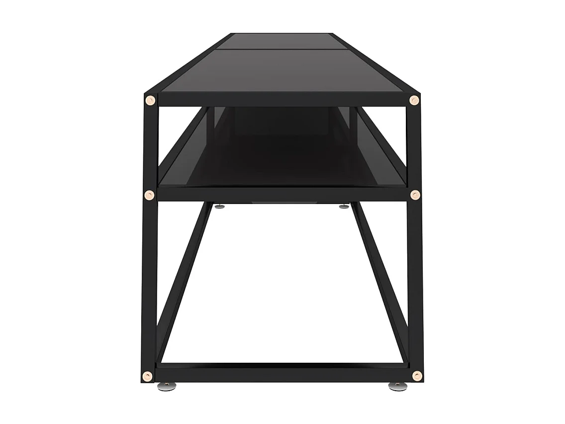 Meuble TV noir 220x40x40,5 cm verre trempé