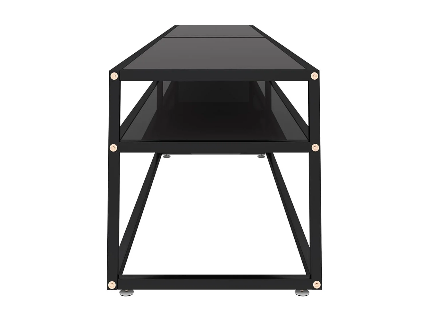 Meuble TV noir 220x40x40,5 cm verre trempé