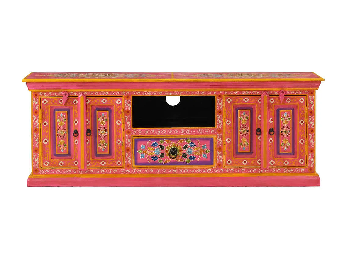 TV-Schrank Rosa 110x30x40 cm Massivholz Mango
