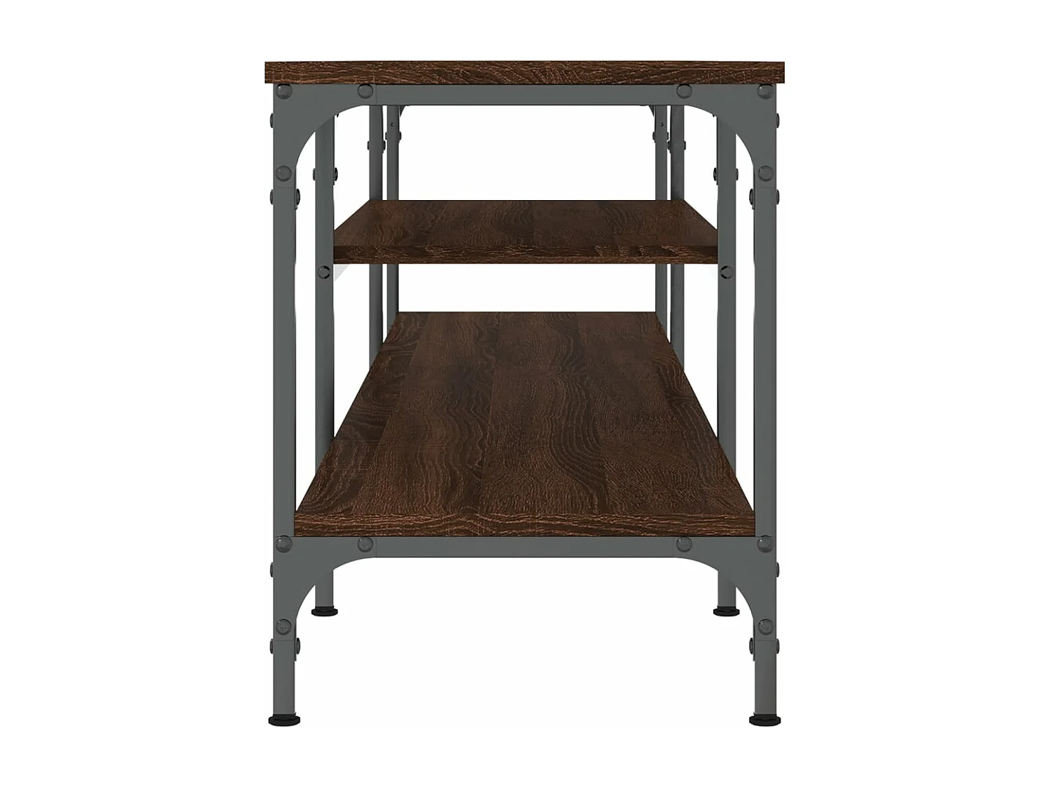 Meuble TV chêne marron 161x35x45 cm bois d'ingénierie et fer