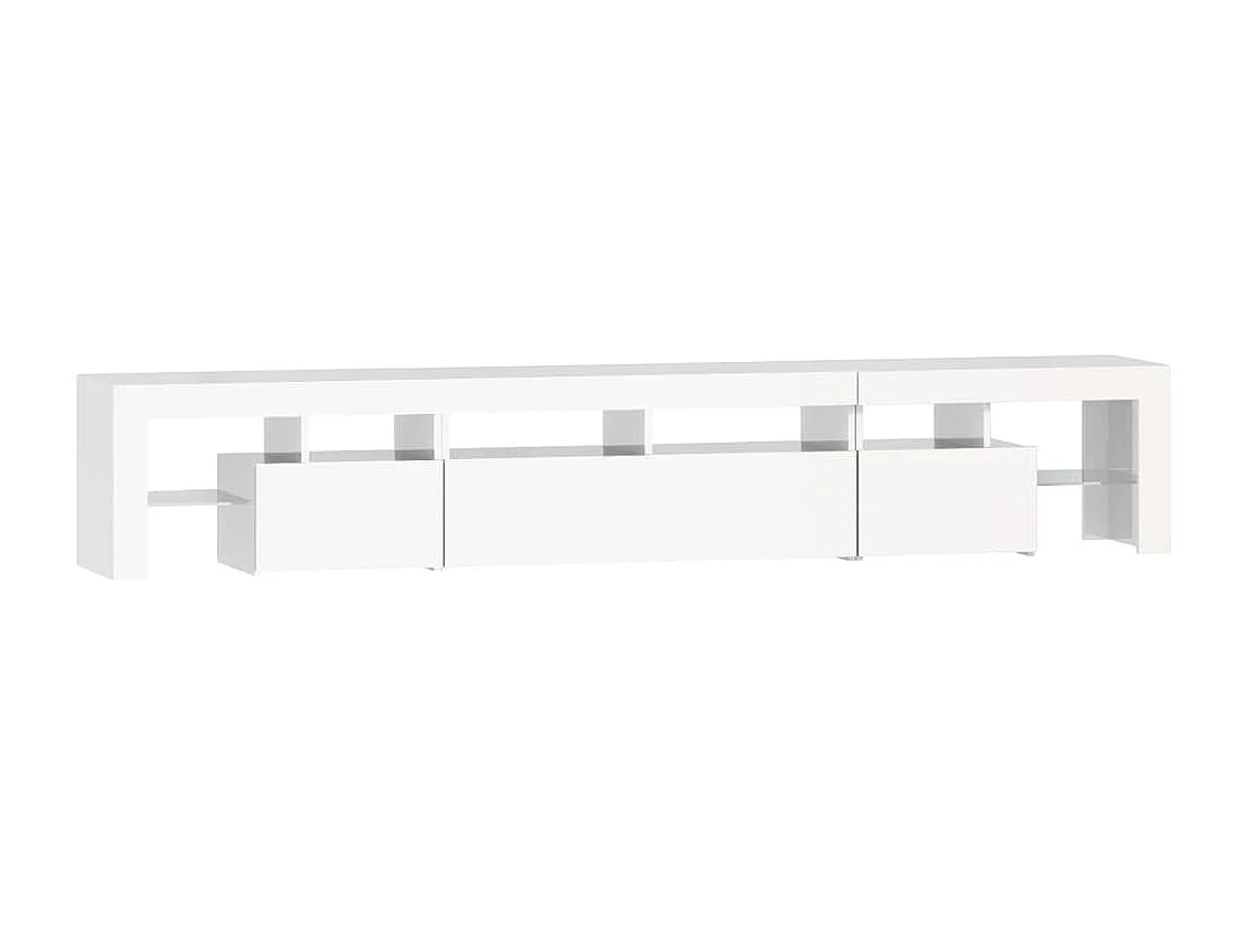 Meuble TV avec lumières LED Blanc brillant 230x36,5x40 cm
