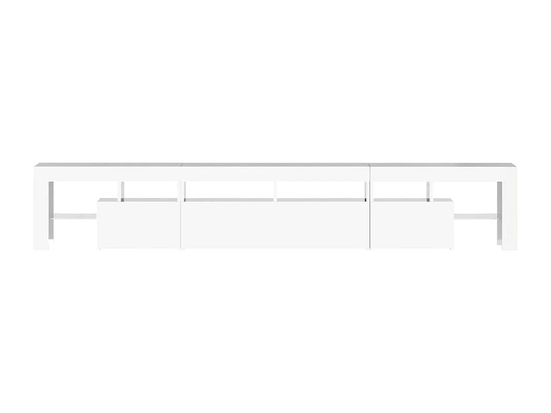 Meuble TV avec lumières LED Blanc brillant 230x36,5x40 cm