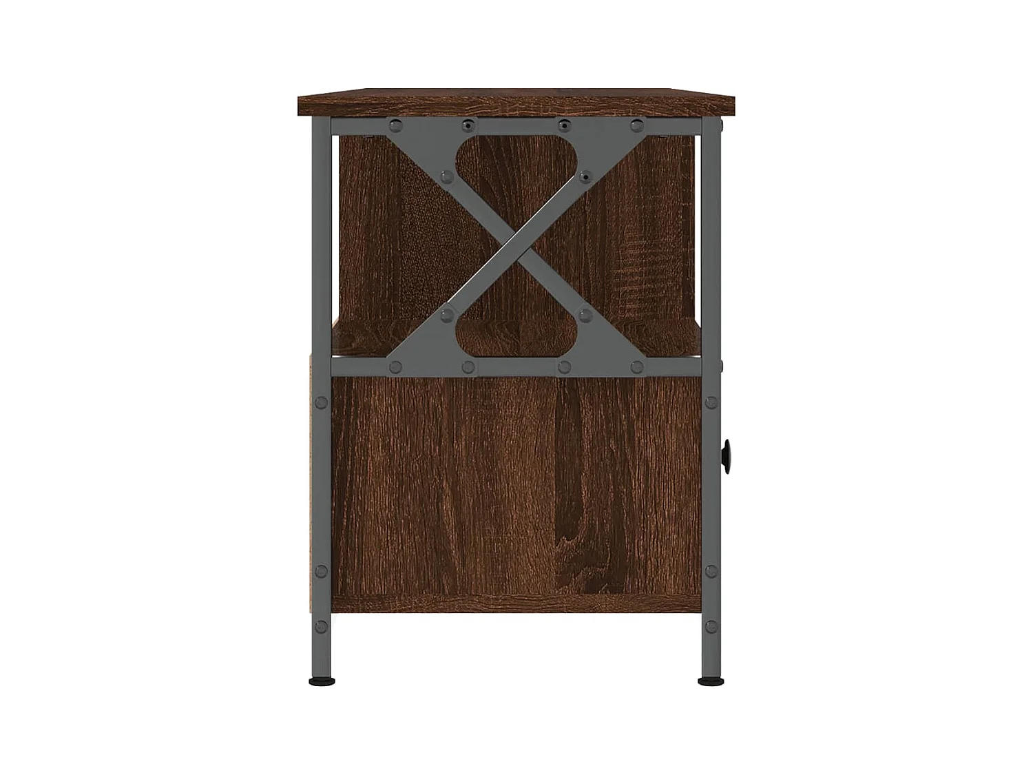 Meuble TV chêne marron 102x33x45 cm bois d'ingénierie et fer