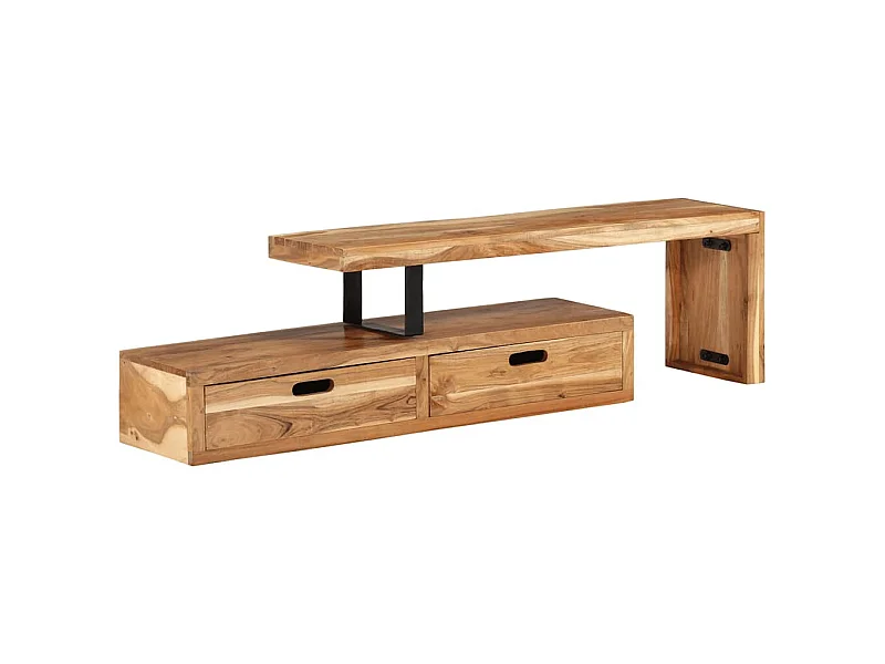 Meuble TV (118-200) x 30 x 40 cm Bois massif d'acacia