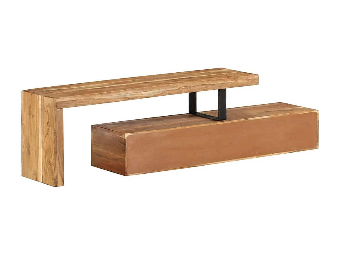 Tv-meubel (118-200) x 30 x 40 cm massief acaciahout
