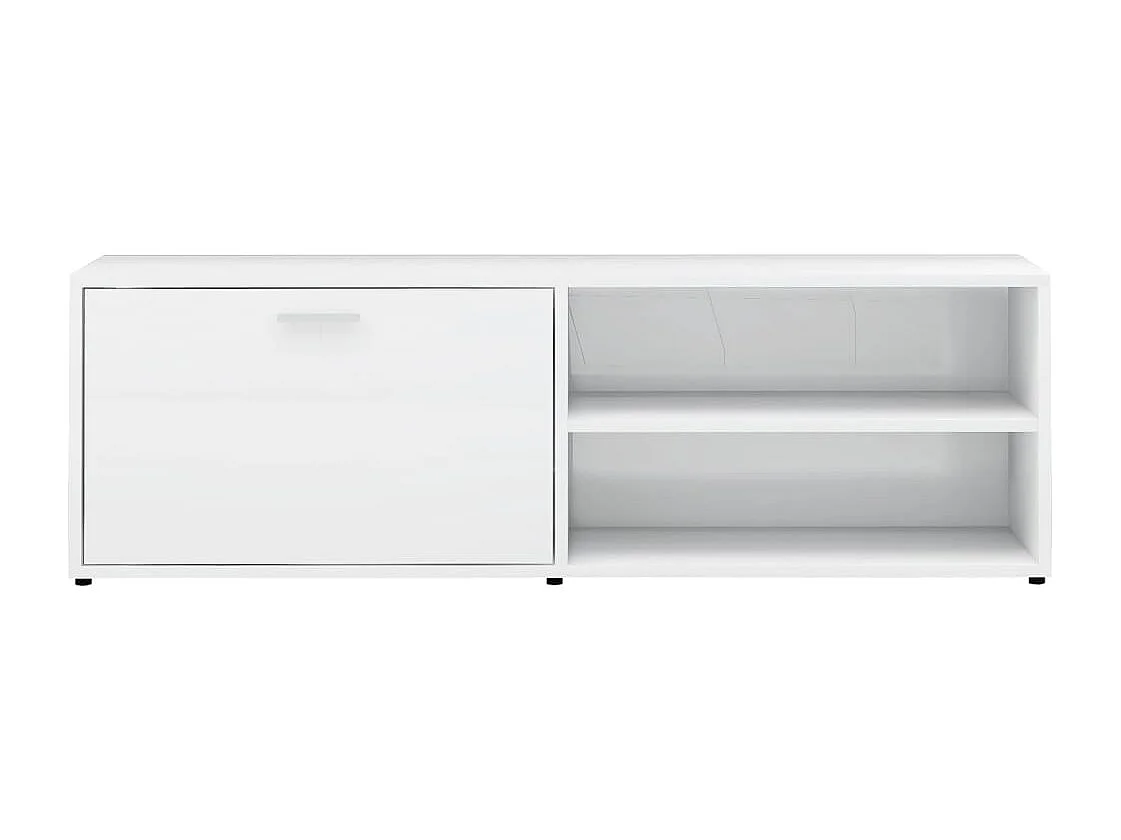 Meuble TV Blanc brillant 120x34x37 cm Bois d’ingénierie