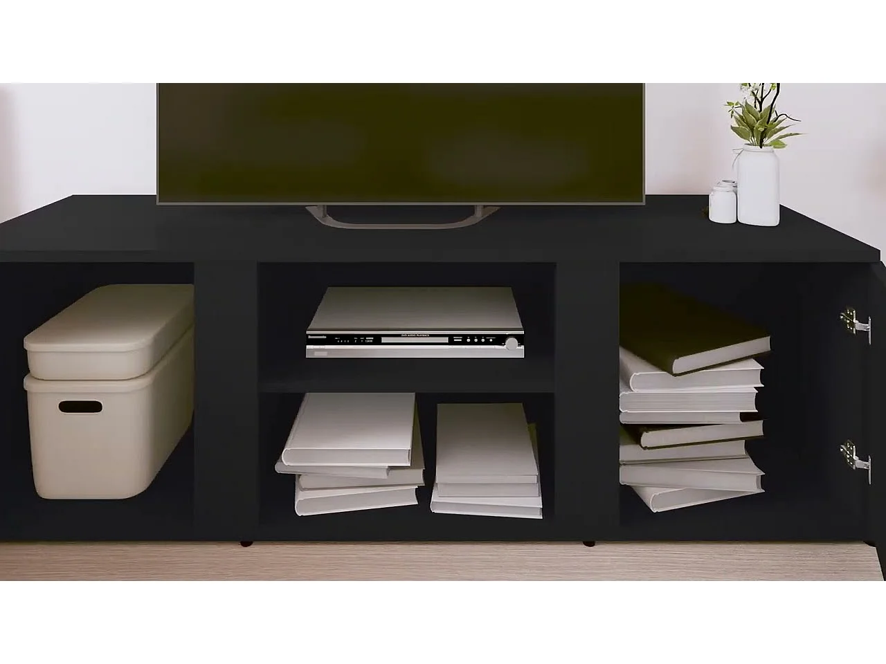 Meuble TV Noir 120x34x37 cm Bois d’ingénierie