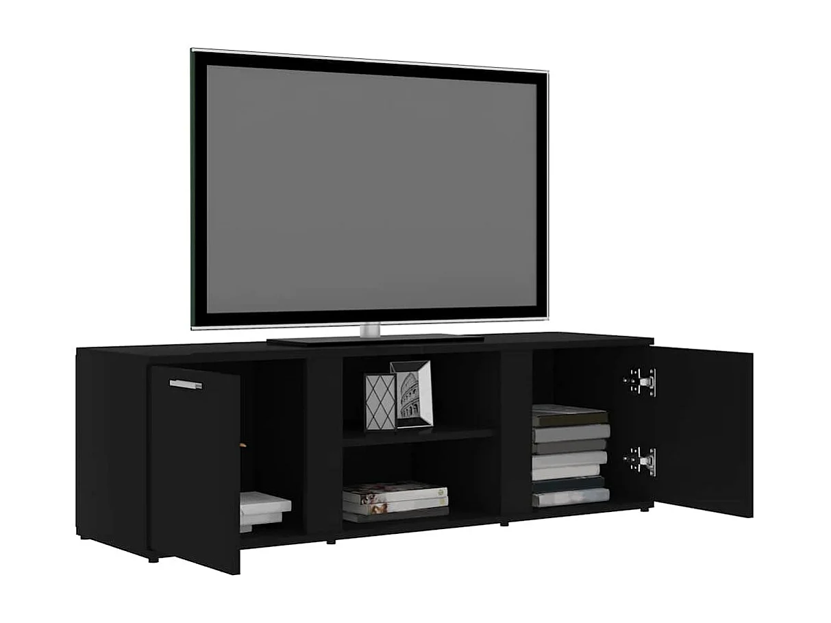 Meuble TV Noir 120x34x37 cm Bois d’ingénierie