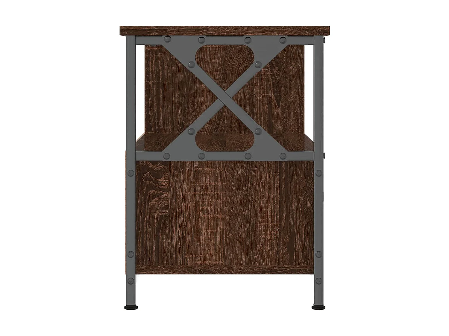 Meuble TV chêne marron 90x33x45 cm bois d'ingénierie et fer