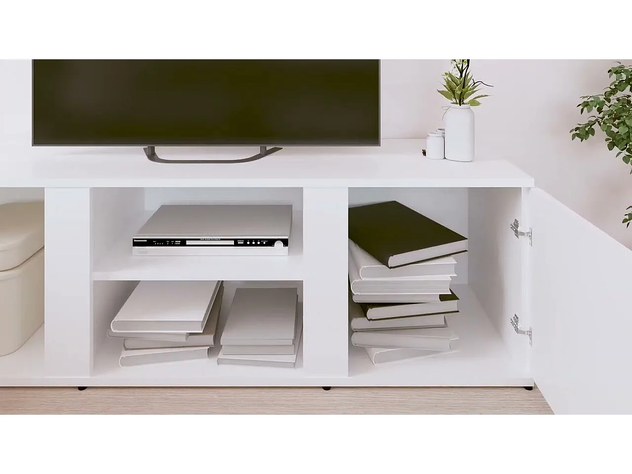 Meuble TV Blanc 120x34x37 cm Bois d'ingénierie