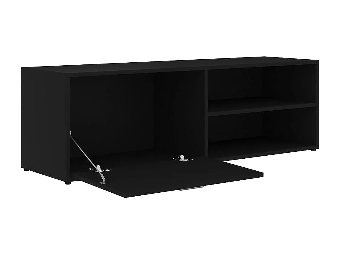 Mueble de TV madera contrachapada negra 120x34x37 cm