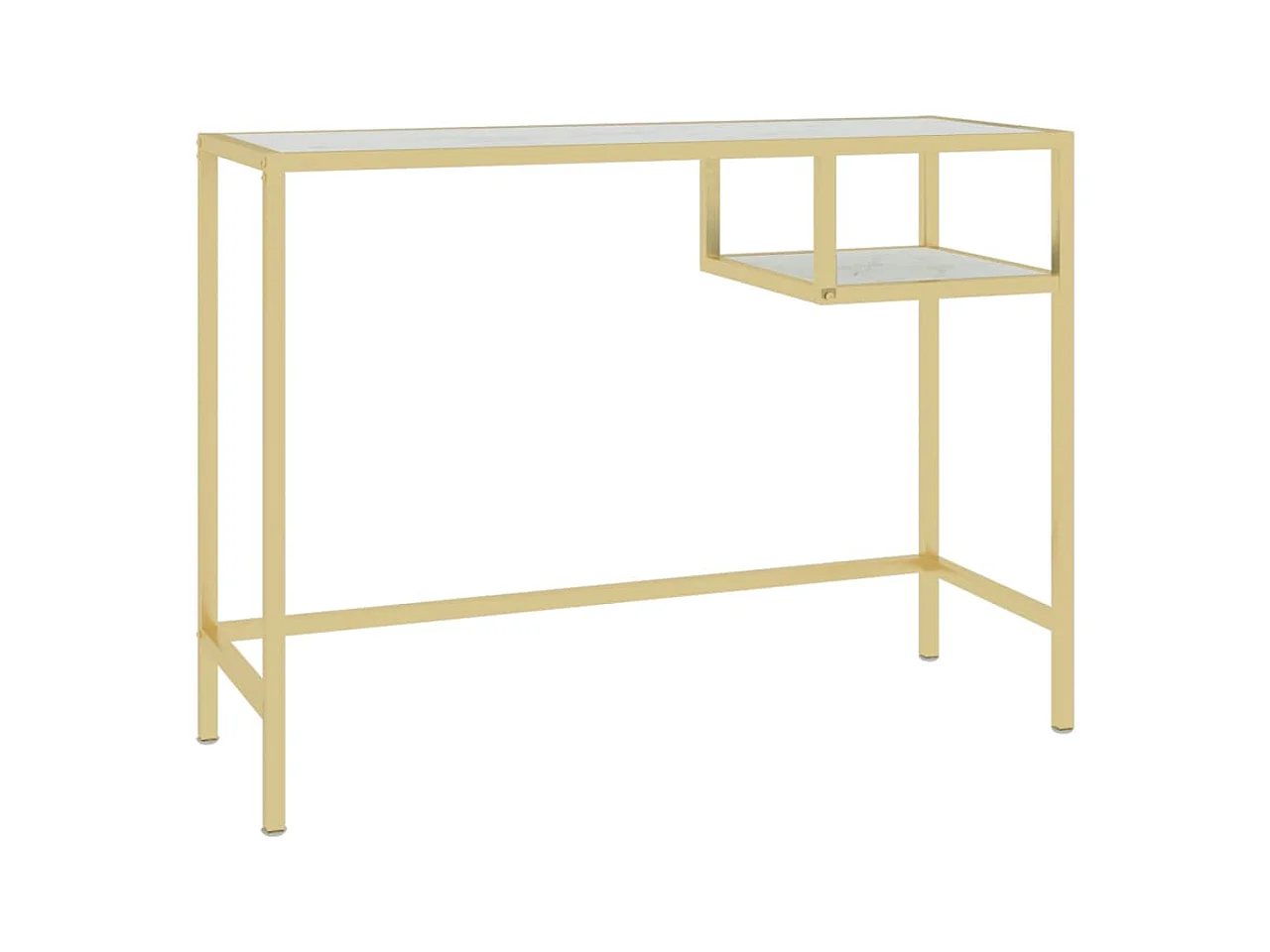 Computertisch Weiß und Golden 100x36x74 cm Glas
