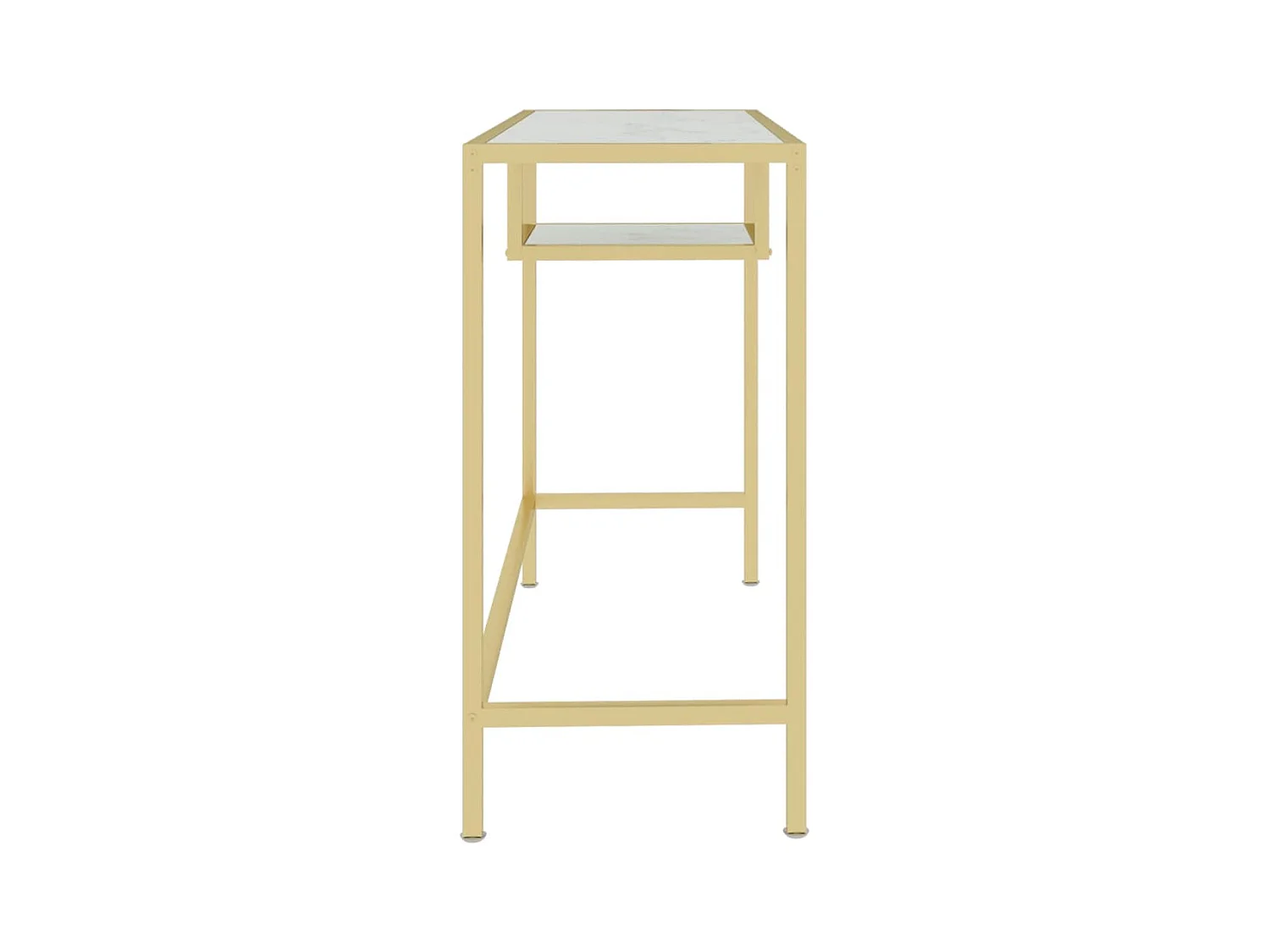 Computertisch Weiß und Golden 100x36x74 cm Glas