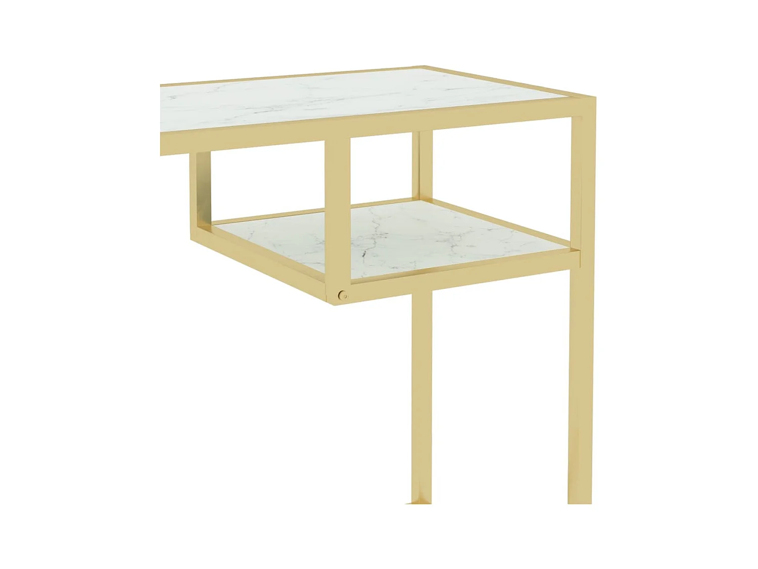 Computertisch Weiß und Golden 100x36x74 cm Glas