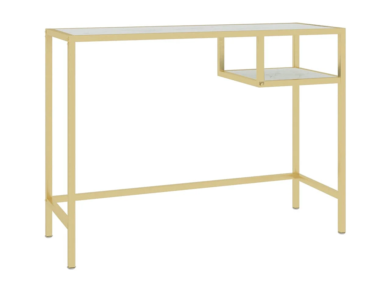 Computertisch Weiß und Golden 100x36x74 cm Glas