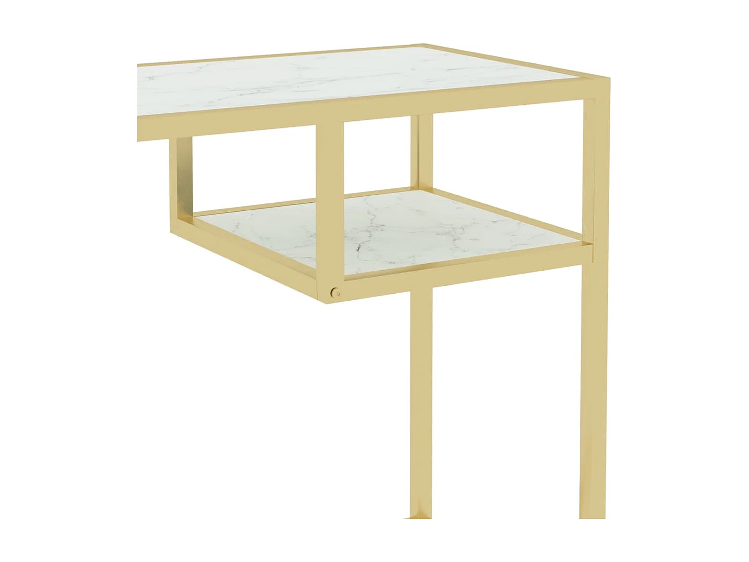 Computertisch Weiß und Golden 100x36x74 cm Glas