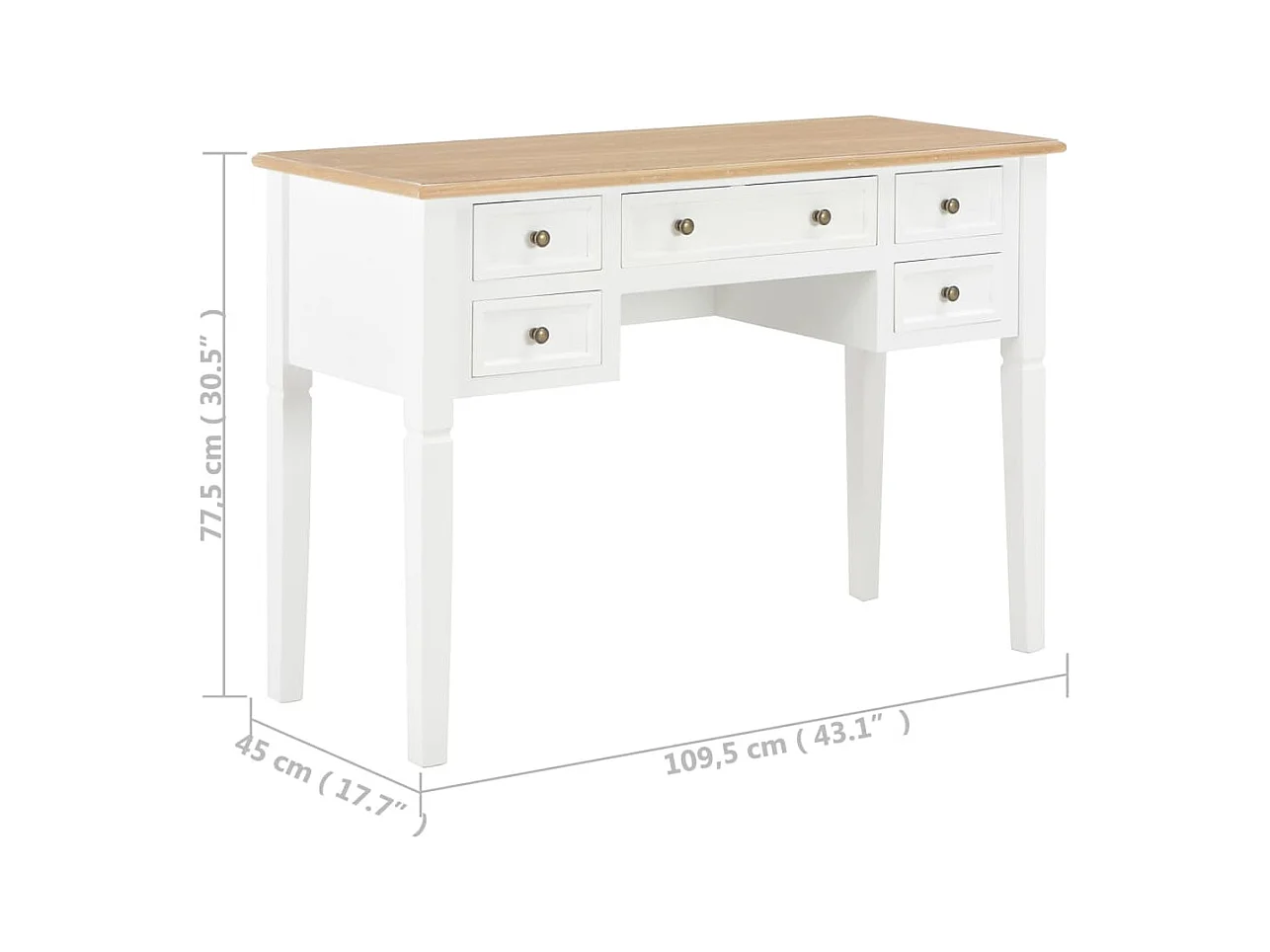 Bureau Blanc 109,5 x 45 x 77,5 cm Bois