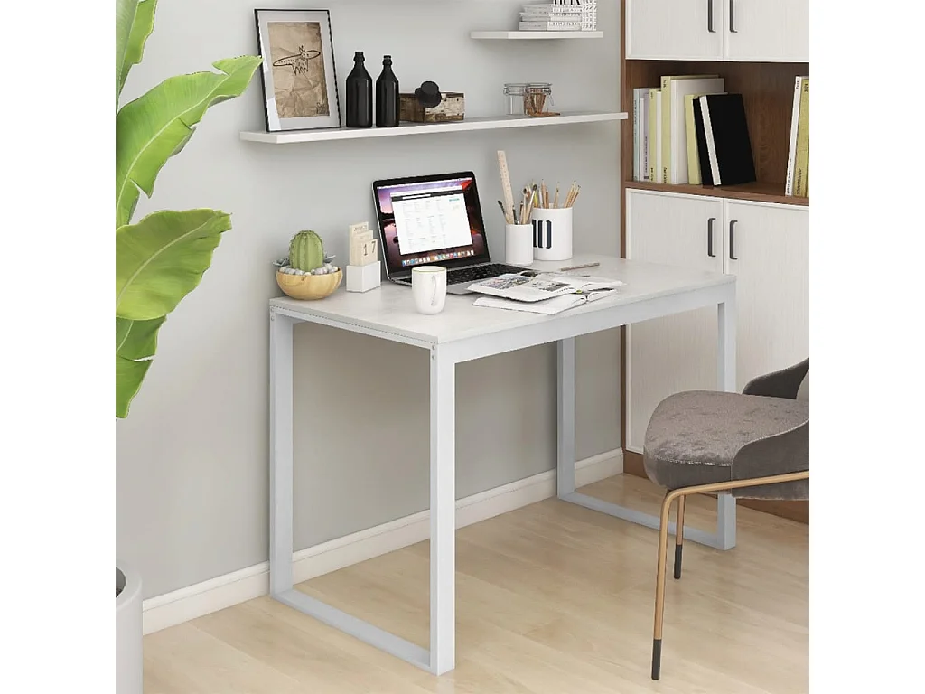 Computerbureau 110x60x73 cm spaanplaat wit