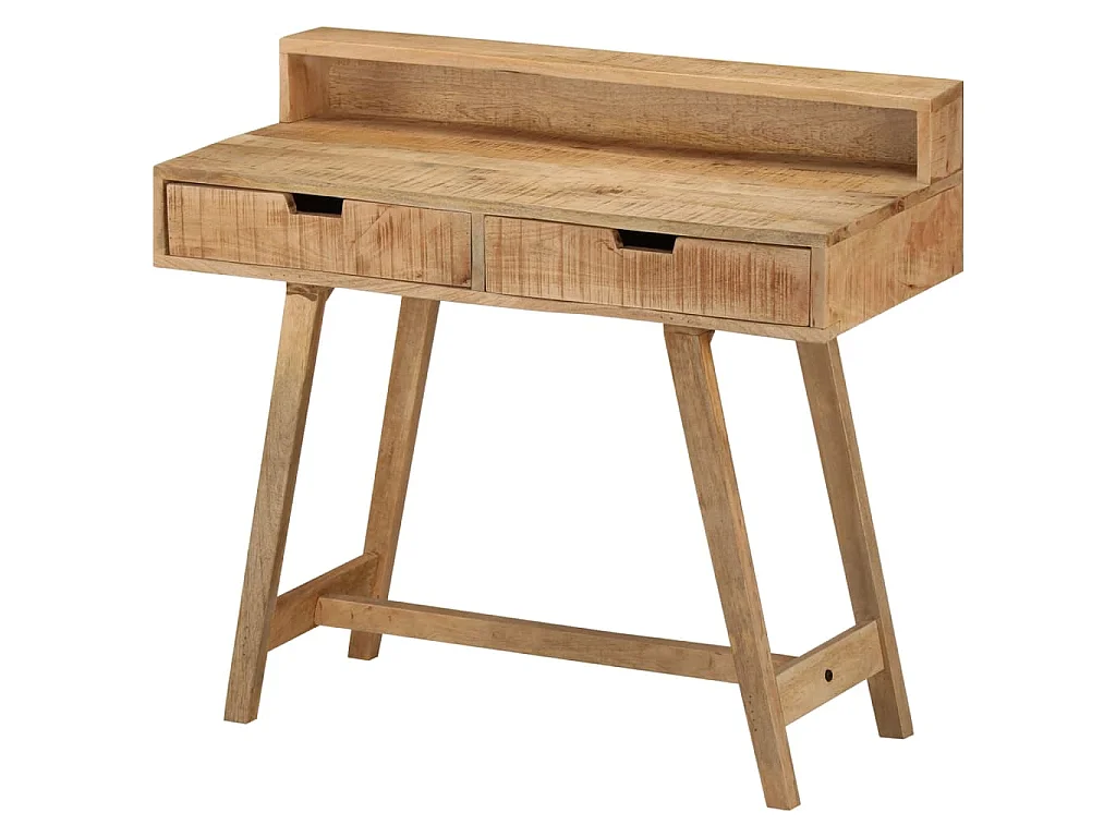 Escritorio de madera de mango rugosa 100x45x90 cm