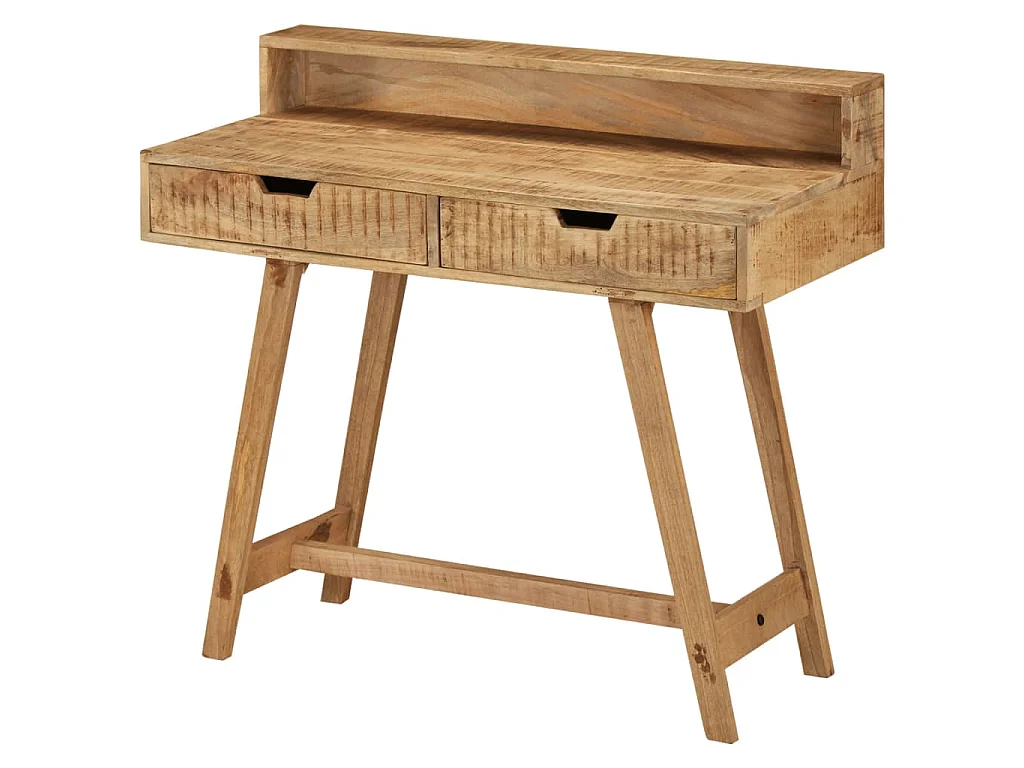 Escritorio de madera de mango rugosa 100x45x90 cm