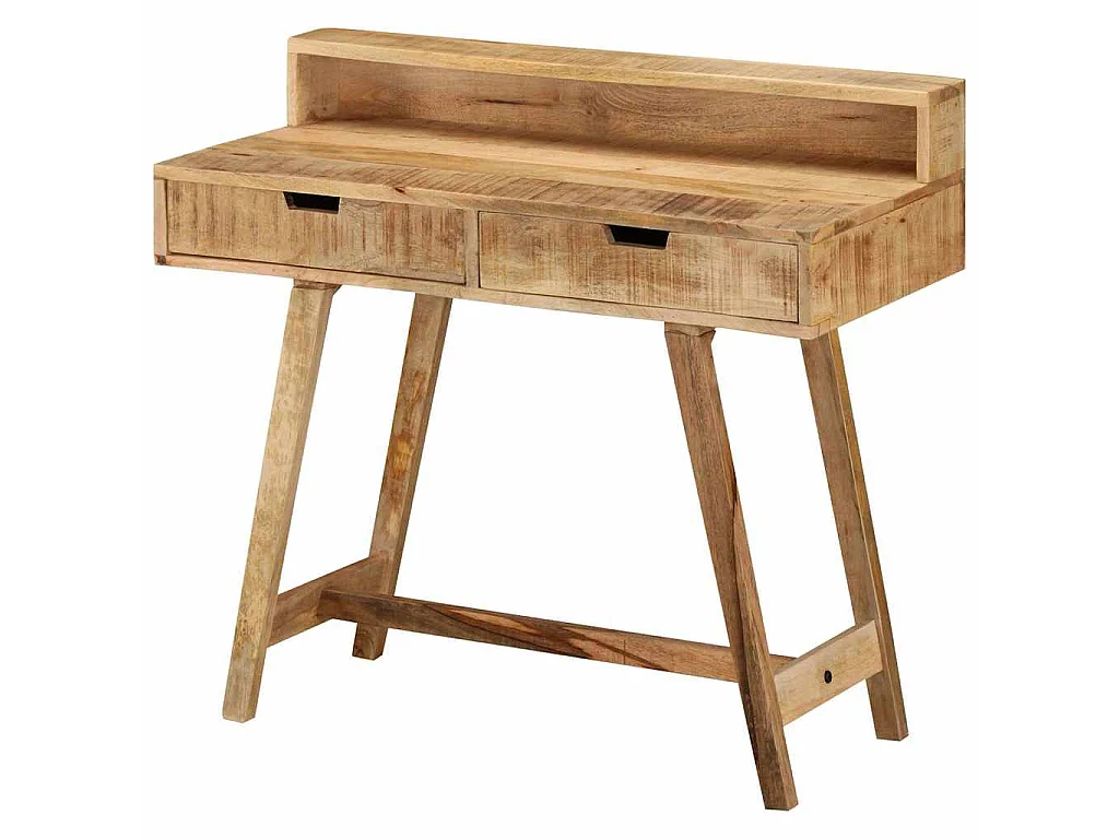 Escritorio de madera de mango rugosa 100x45x90 cm