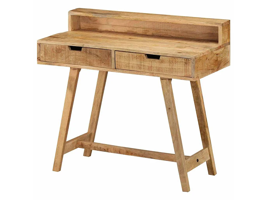 Escritorio de madera de mango rugosa 100x45x90 cm