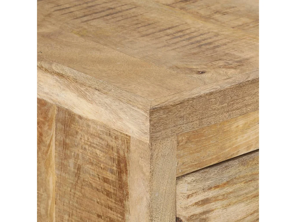 Scrivania a Colonna in Legno Massello di Mango 140x50x77 cm