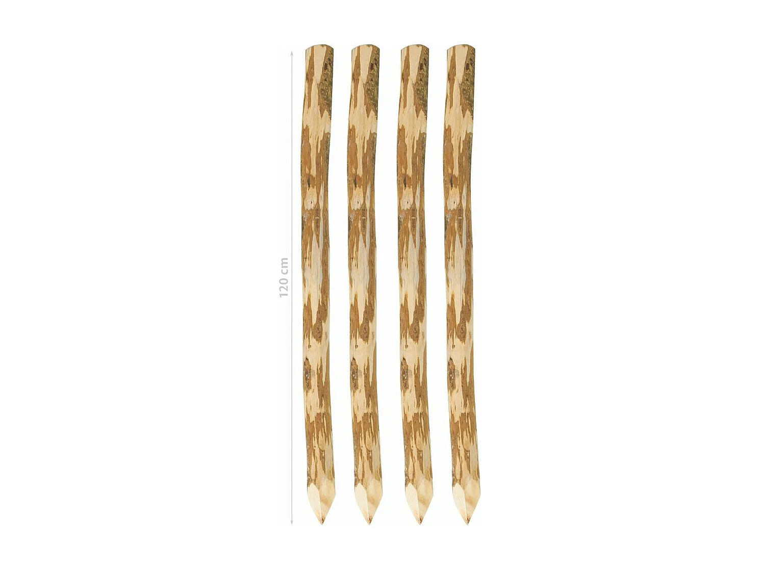 Poteaux en noisetier (Lot de 4) Hauteur 120 cm