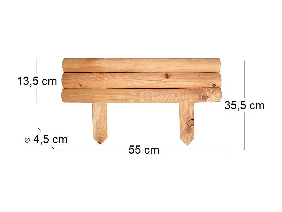 Retenue de terre en mélèze huilé 55 x 16.5 cm Lot de 4