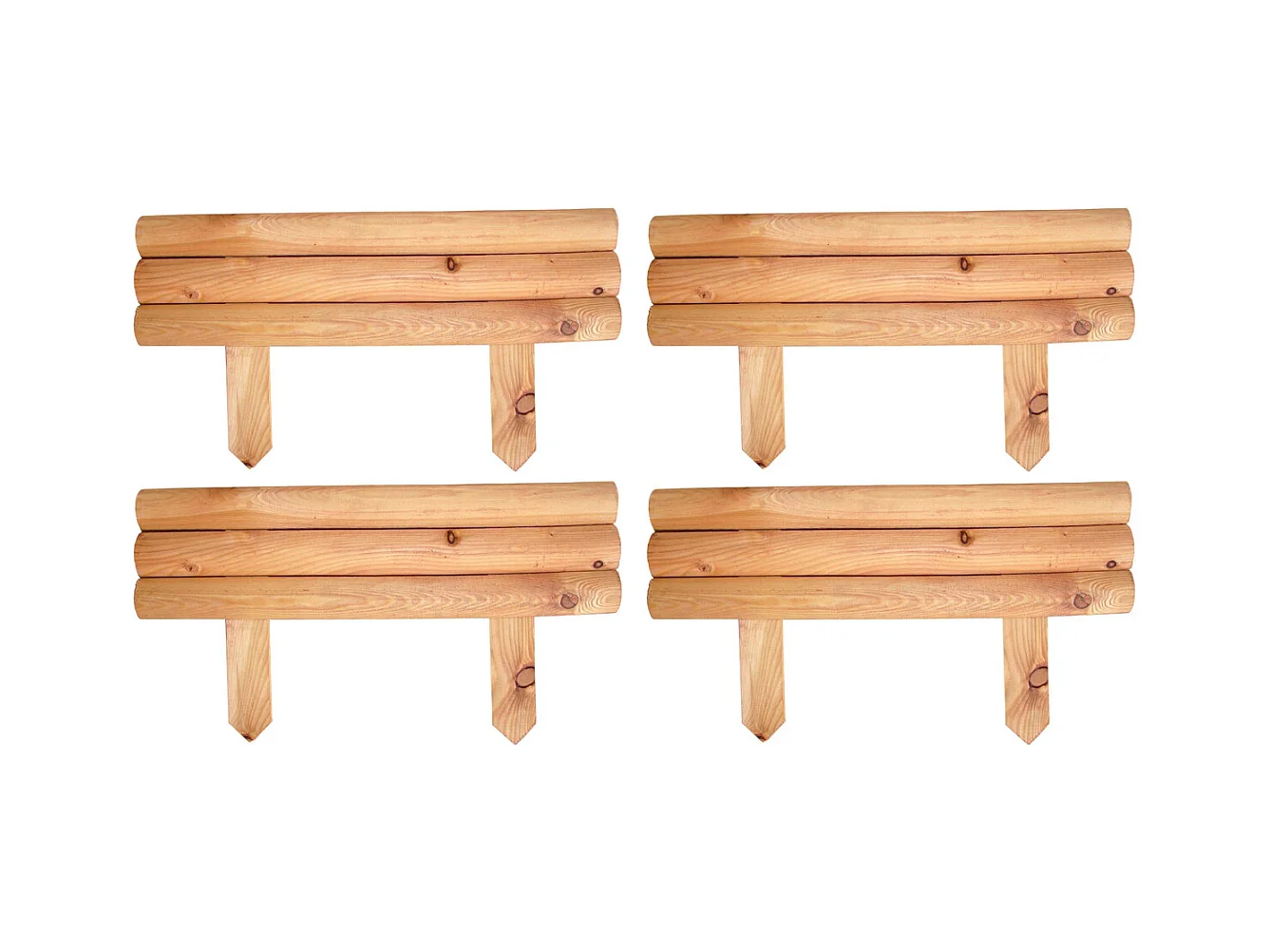 Retenue de terre en mélèze huilé 55 x 16.5 cm Lot de 4