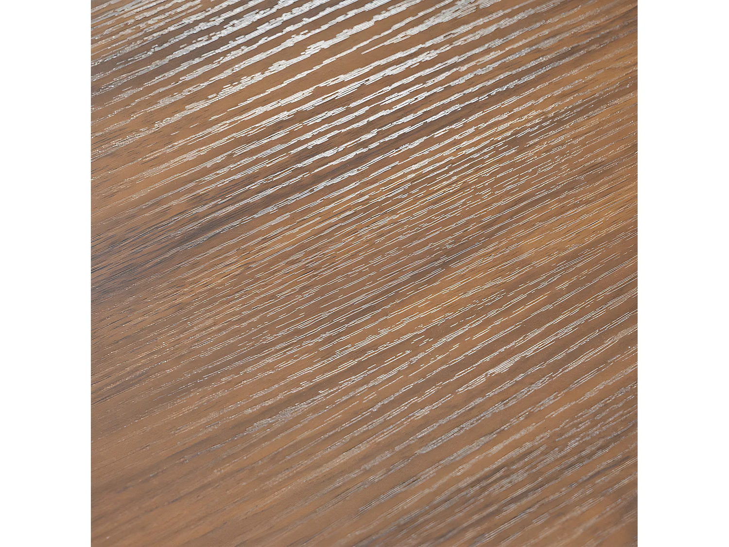 Esstisch – Platte mit Holzmaserung – Beine aus schwarzem Metall – 117 x 68 cm – Braun und Schwarz