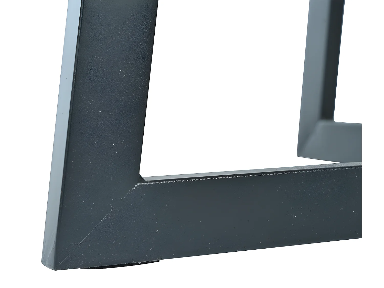 Esstisch – Platte mit Holzmaserung – Beine aus schwarzem Metall – 117 x 68 cm – Braun und Schwarz