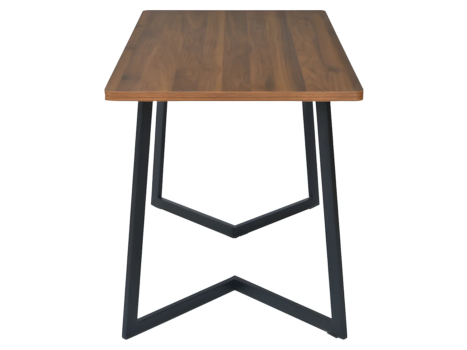 Eettafel - blad houtnerf - zwart metalen poten - 117x68cm - Bruin & Zwart