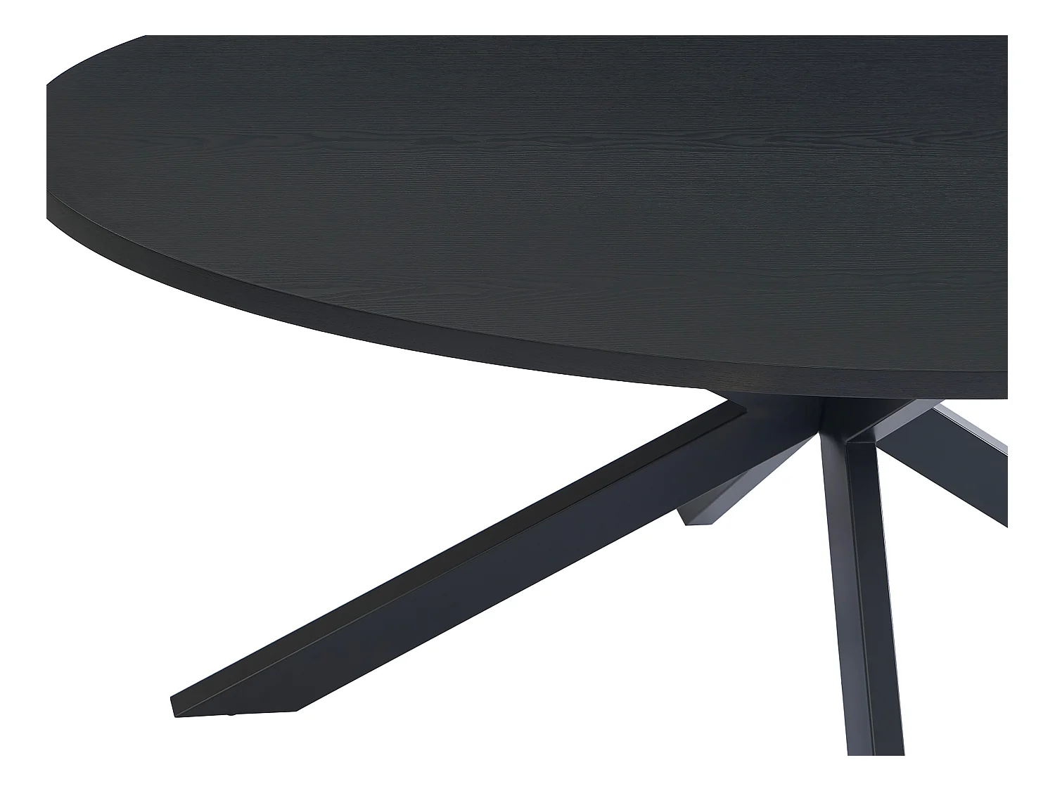 Table à manger 8 personnes placage chêne et métal - Noir - LINIOMA