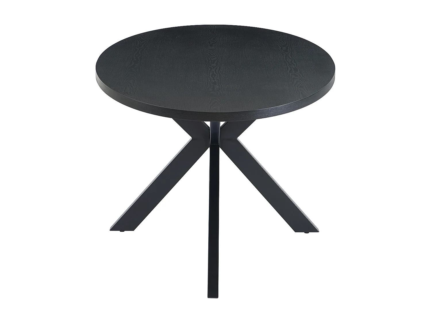 Eettafel 8 personen van eikenfineer en metaal - Zwart - LINIOMA