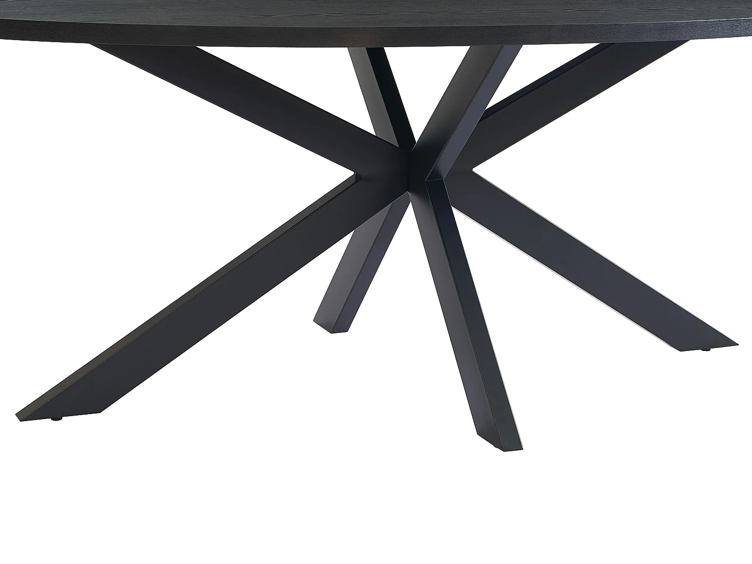 Eettafel 8 personen van eikenfineer en metaal - Zwart - LINIOMA