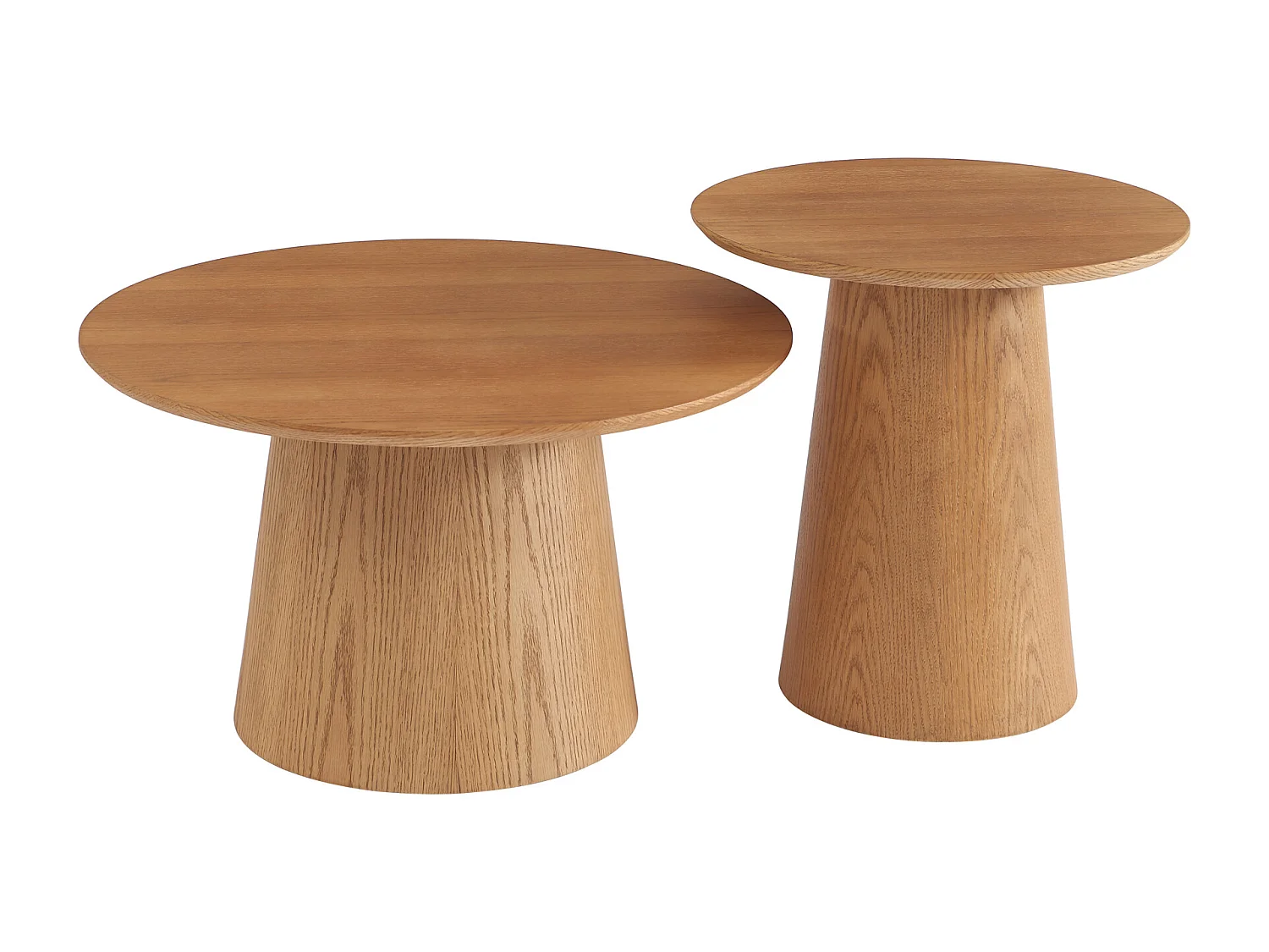 Mesas de centro apilables chapadas en roble - Natural claro - PIARI